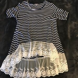 Long striped Lacey top